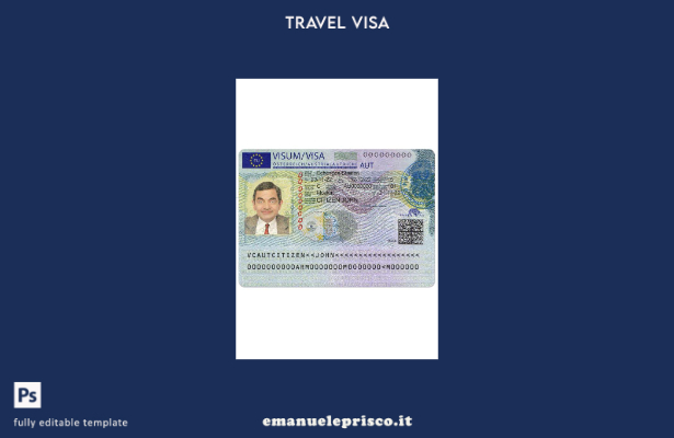 modello di visto Schengen per l'Austria in stile verificato dall'ambasciata aust
